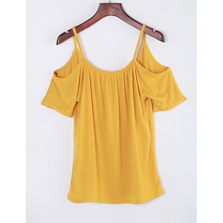 Women's Off Shoulder Strap Flutter T-shirt