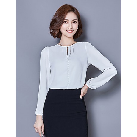 Women's Round Collar Bottoming Shirt Long SleeveBlouses