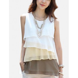 Women's Plus Size Layered Ruffle Chiffon Vest