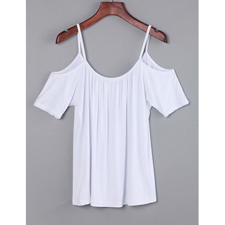 Women's Off Shoulder Strap Flutter T-shirt